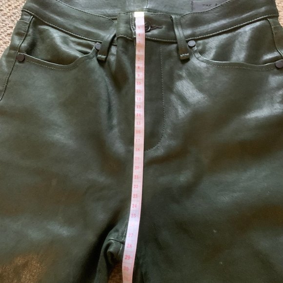 Rag & Bone Leather Pants In Leaf Green Size 26 - Picture 12 of 12